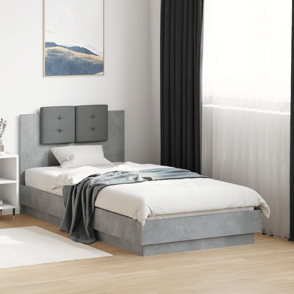 Cama con cabecero madera de ingeniería blanca 90x190 cm