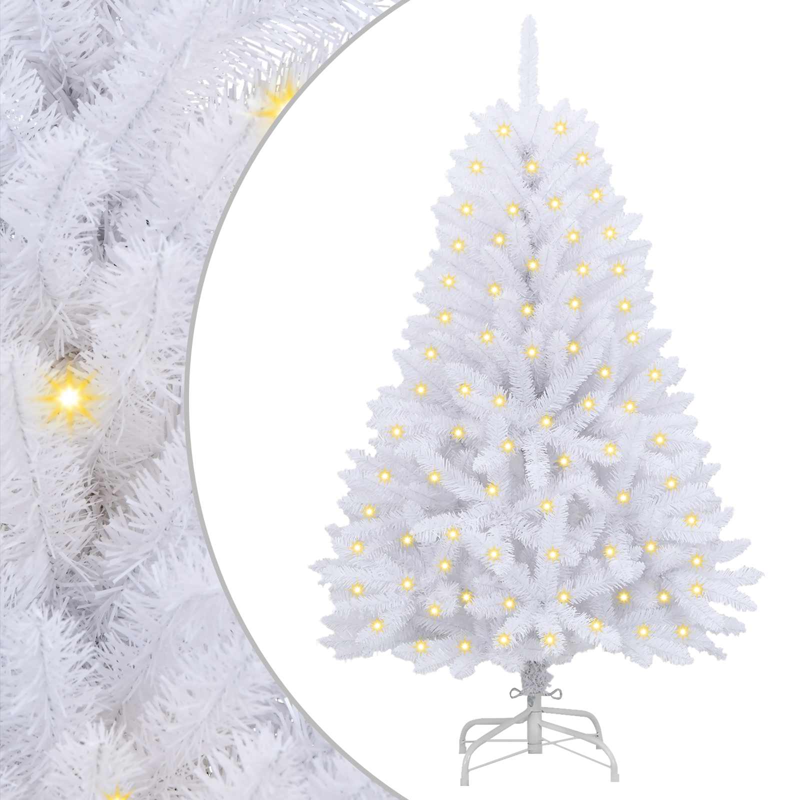 Árbol de Navidad artificial con 150 LED 120 cm PVC y Metal