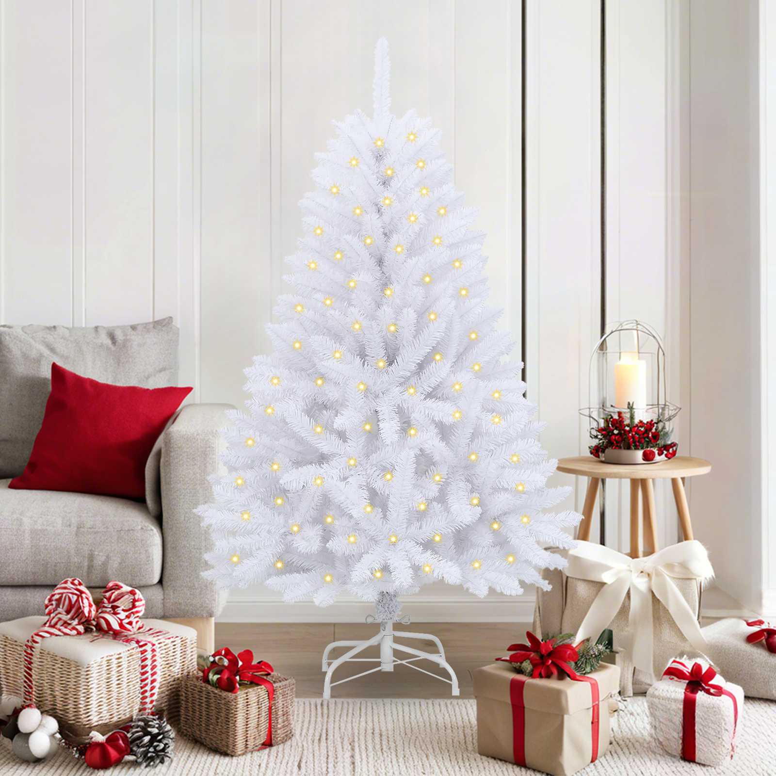 Árbol de Navidad artificial con 150 LED 150 cm PVC y Metal