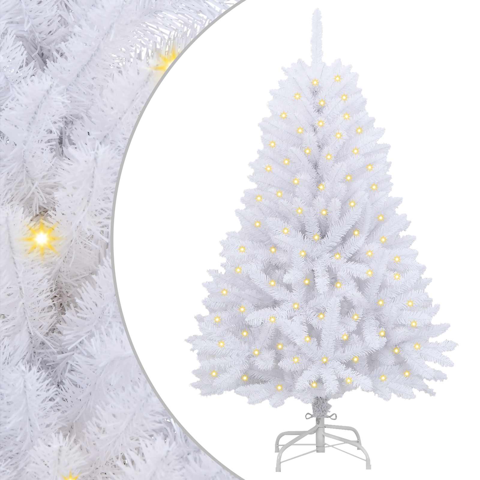 Árbol de Navidad artificial con 150 LED 150 cm PVC y Metal