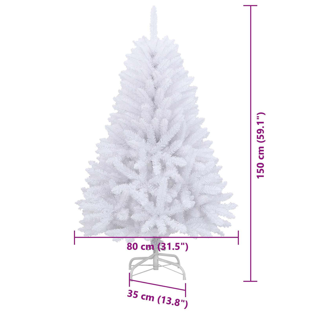Árbol de Navidad artificial con 150 LED 150 cm PVC y Metal