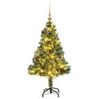 Árbol de Navidad artificial con 150 LEDs bolas y nieve 150 cm