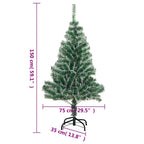 Árbol de Navidad artificial con 150 LEDs bolas y nieve 150 cm