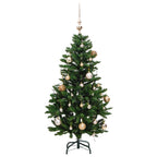 Árbol de Navidad artificial con bisagras 150 LED y bolas 150 cm