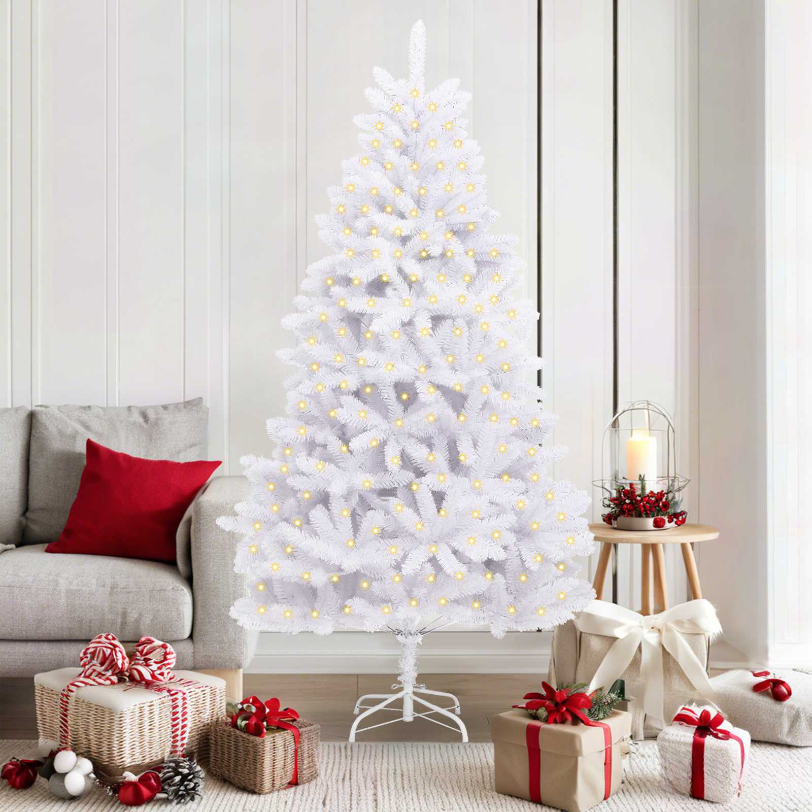 Árbol de Navidad artificial con 300 LED 180 cm PVC y Metal