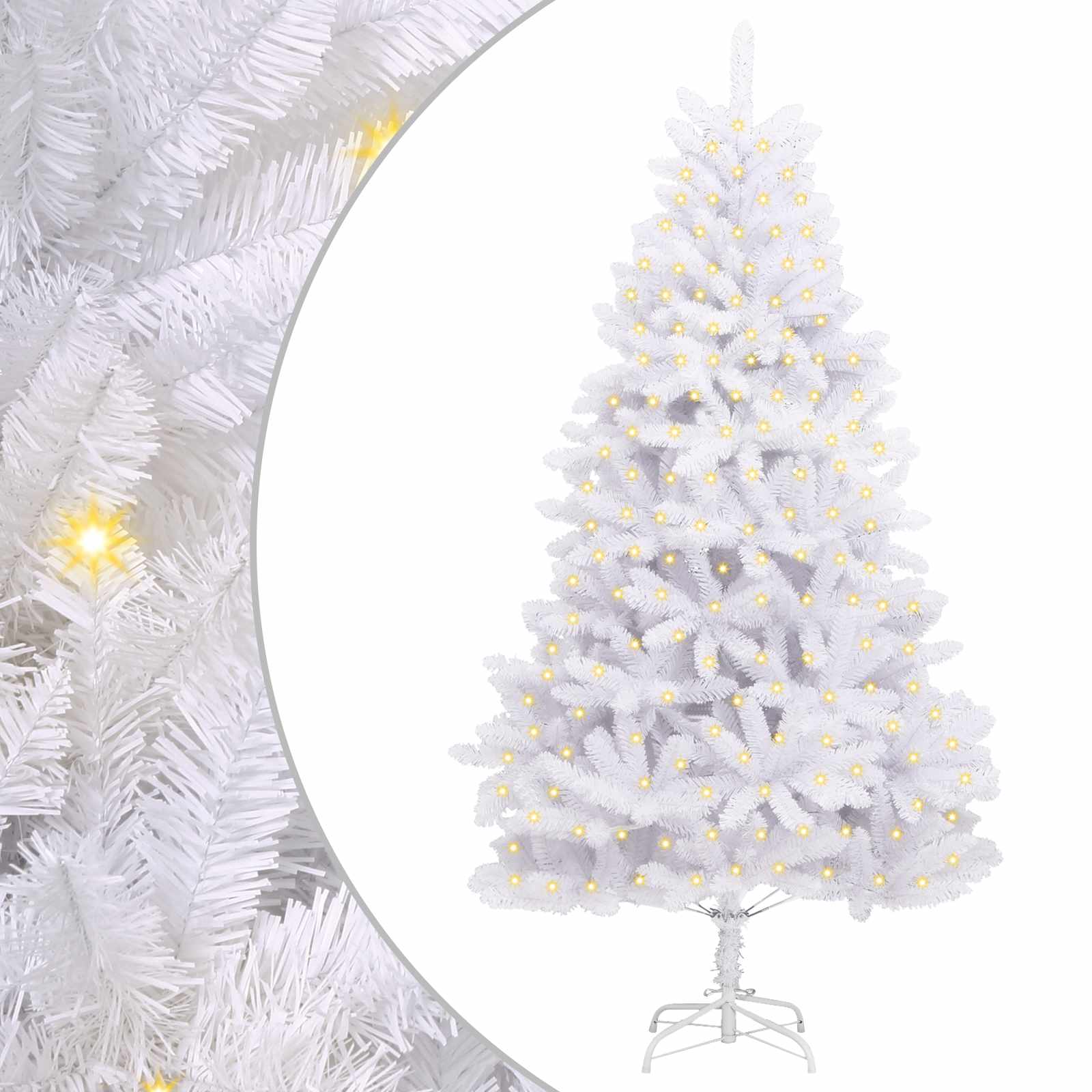 Árbol de Navidad artificial con 300 LED 180 cm PVC y Metal