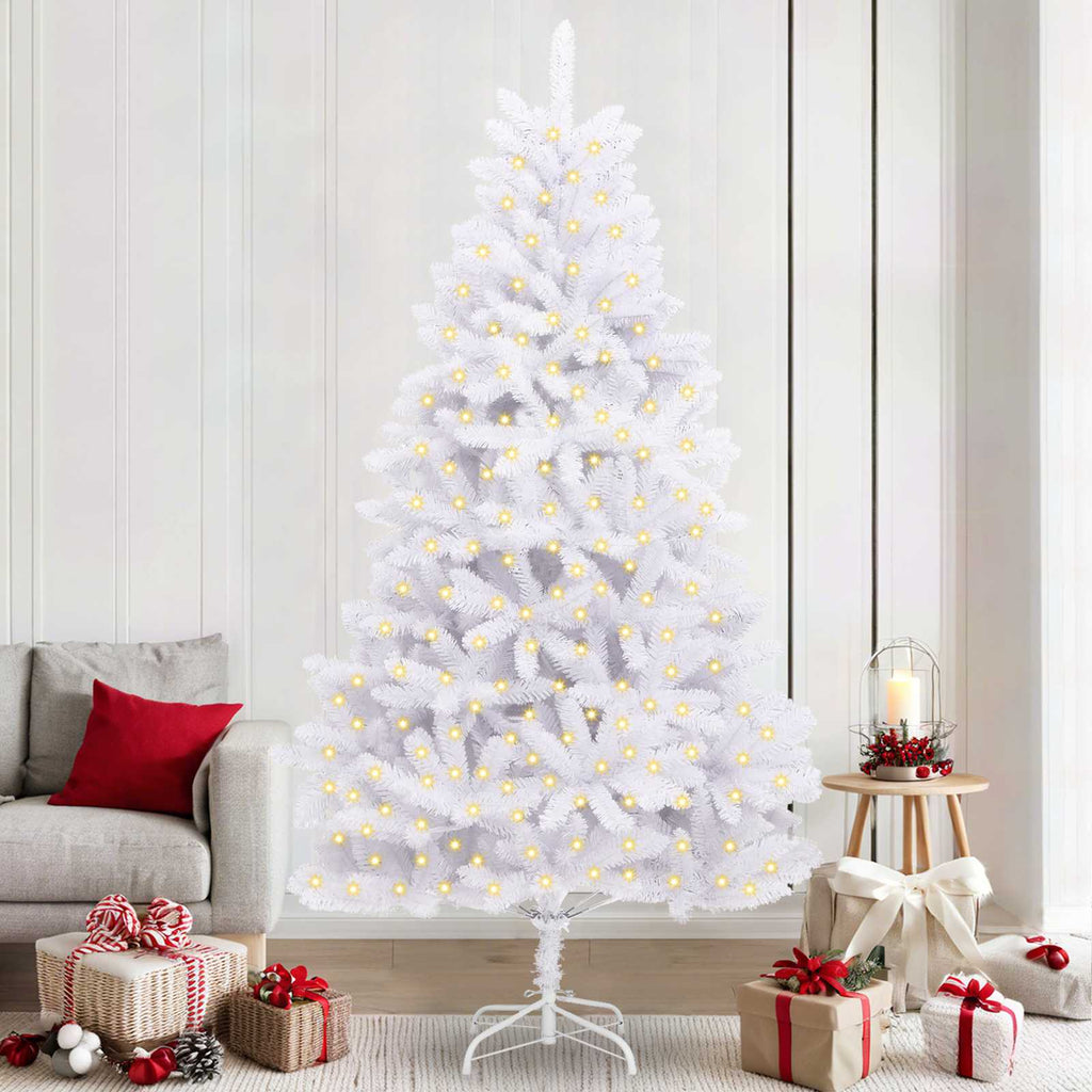 Árbol de Navidad artificial con 300 LED 240 cm PVC y Metal