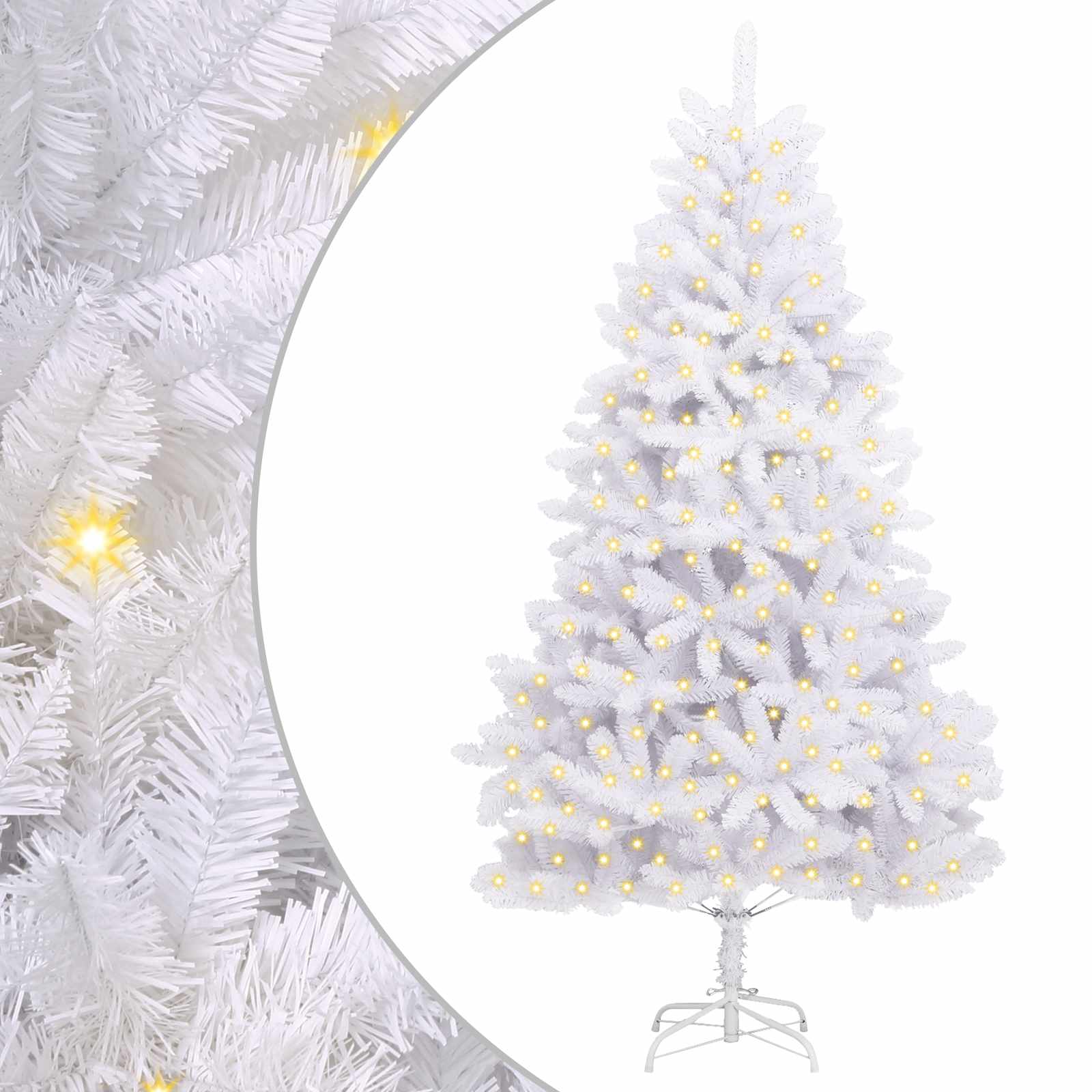 Árbol de Navidad artificial con 300 LED 240 cm PVC y Metal