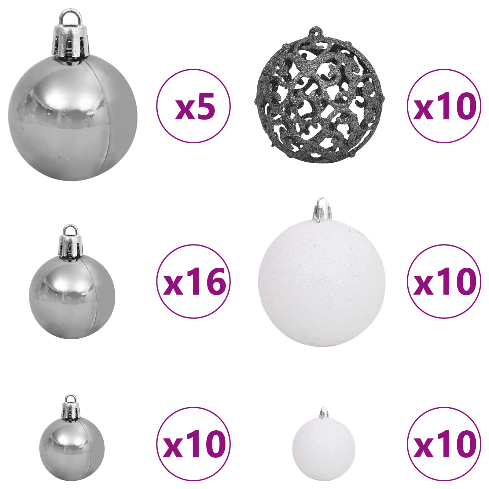 Árbol de Navidad artificial 106 x 106 x 210 cm PVC y Metal