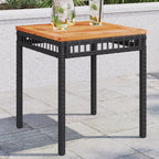 Mesa de jardín ratán PE beige y madera de acacia 190x90x75 cm