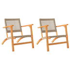 Sillas de jardín 2 uds madera de acacia y ratán sintético beige
