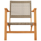Sillas de jardín 2 uds madera de acacia y ratán sintético beige