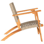 Sillas de jardín 2 uds madera de acacia y ratán sintético beige