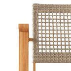 Sillas de jardín 2 uds madera de acacia y ratán sintético beige