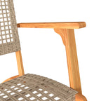 Sillas de jardín 2 uds madera de acacia y ratán sintético beige