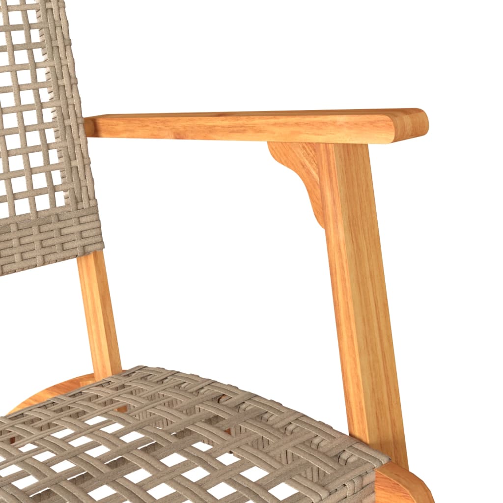 Sillas de jardín 2 uds madera de acacia y ratán sintético beige