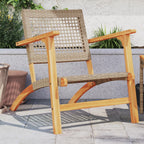 Sillas de jardín 2 uds madera de acacia y ratán sintético beige
