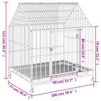 Jaula para perros con ruedas acero galvanizado negro