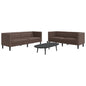 Juego de sofás Chesterfield 2 piezas cuero sintético crema
