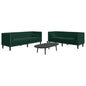 Juego de sofás Chesterfield 2 piezas cuero sintético crema