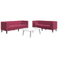 Juego de sofás Chesterfield 2 piezas cuero sintético crema