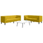 Juego de sofás Chesterfield 2 piezas cuero sintético crema