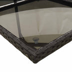 Set de comedor jardín 11 pzas con cojines ratán sintético negro
