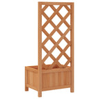 Jardinera con enrejado de madera maciza de abeto marrón