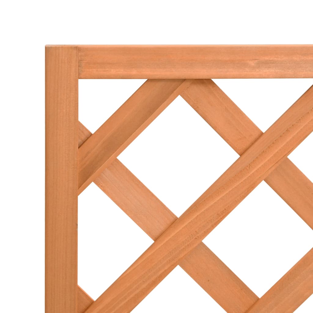 Jardinera con enrejado de madera maciza de abeto marrón