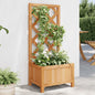 Jardinera con enrejado de madera maciza de abeto marrón
