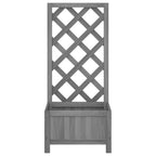 Jardinera enrejada madera maciza de abeto gris