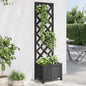 Jardinera con enrejado de madera maciza de abeto marrón