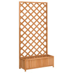 Jardinera con enrejado de madera maciza de abeto marrón