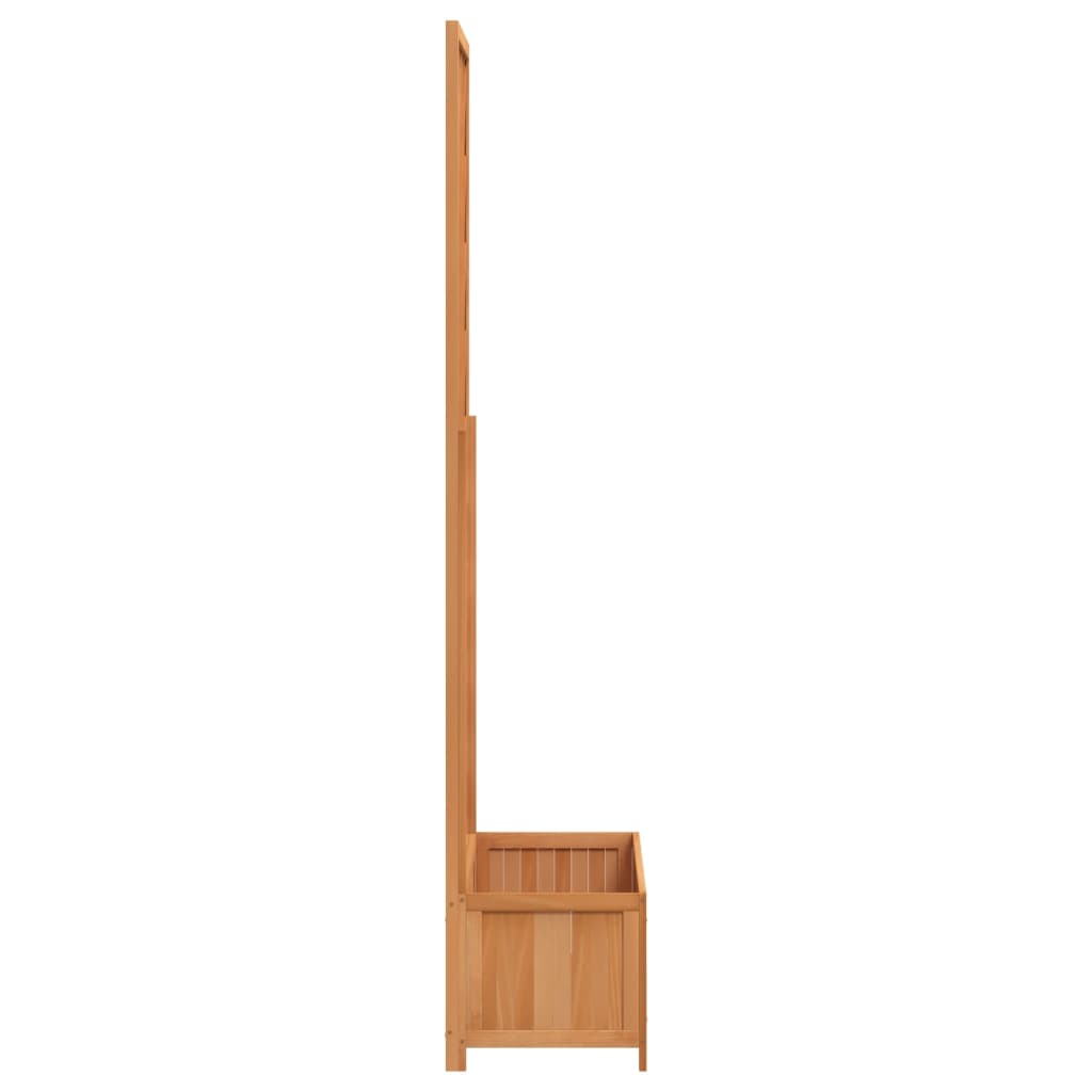 Jardinera con enrejado de madera maciza de abeto marrón