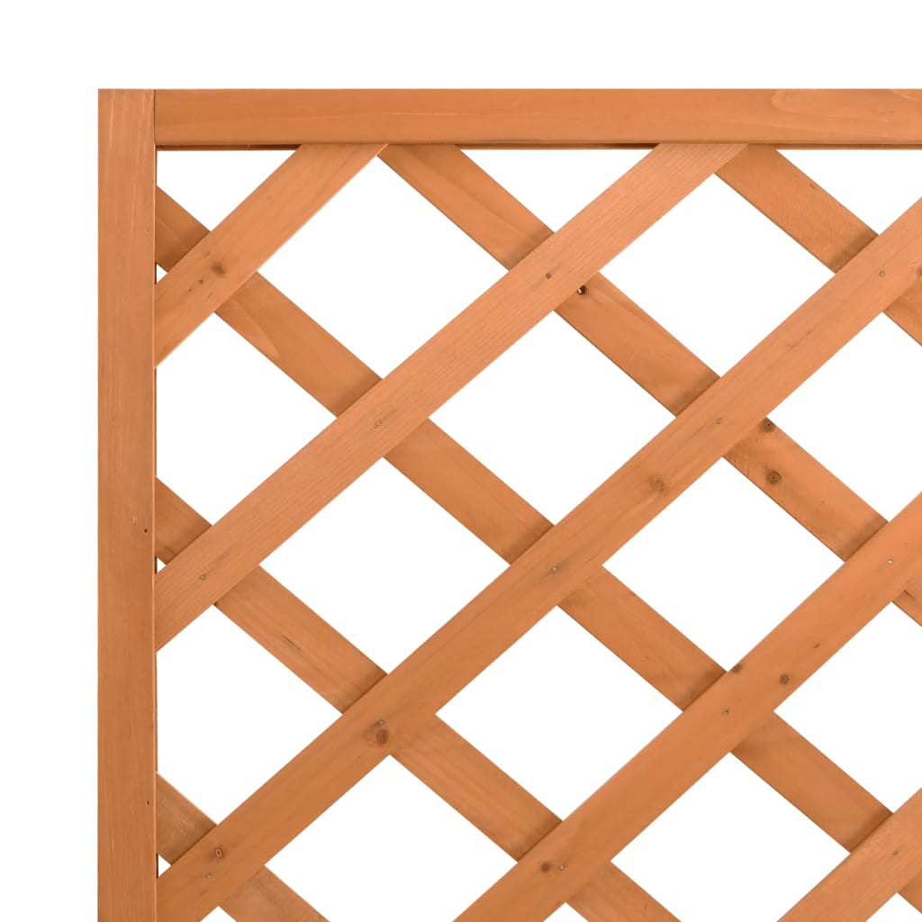 Jardinera con enrejado de madera maciza de abeto marrón