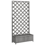 Jardinera con enrejado madera maciza de abeto gris