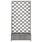Jardinera con enrejado madera maciza de abeto gris