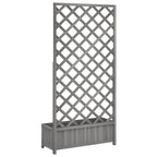 Jardinera con enrejado madera maciza de abeto gris