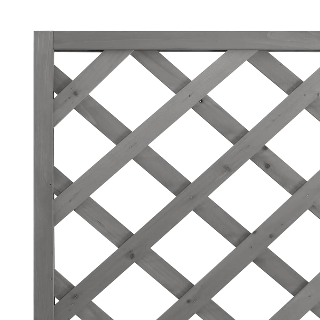 Jardinera con enrejado madera maciza de abeto gris