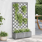 Jardinera con enrejado madera maciza de abeto gris