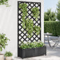 Jardinera con enrejado de madera maciza de abeto marrón