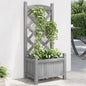 Jardinera con enrejado de madera maciza de abeto marrón