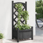 Jardinera con enrejado de madera maciza de abeto marrón