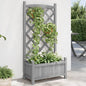 Jardinera con enrejado de madera maciza de abeto marrón