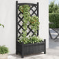Jardinera con enrejado de madera maciza de abeto marrón