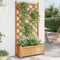 Jardinera con enrejado de madera maciza de abeto marrón