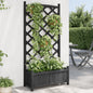 Jardinera con enrejado de madera maciza de abeto marrón