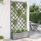 Jardinera con enrejado de madera maciza de abeto marrón