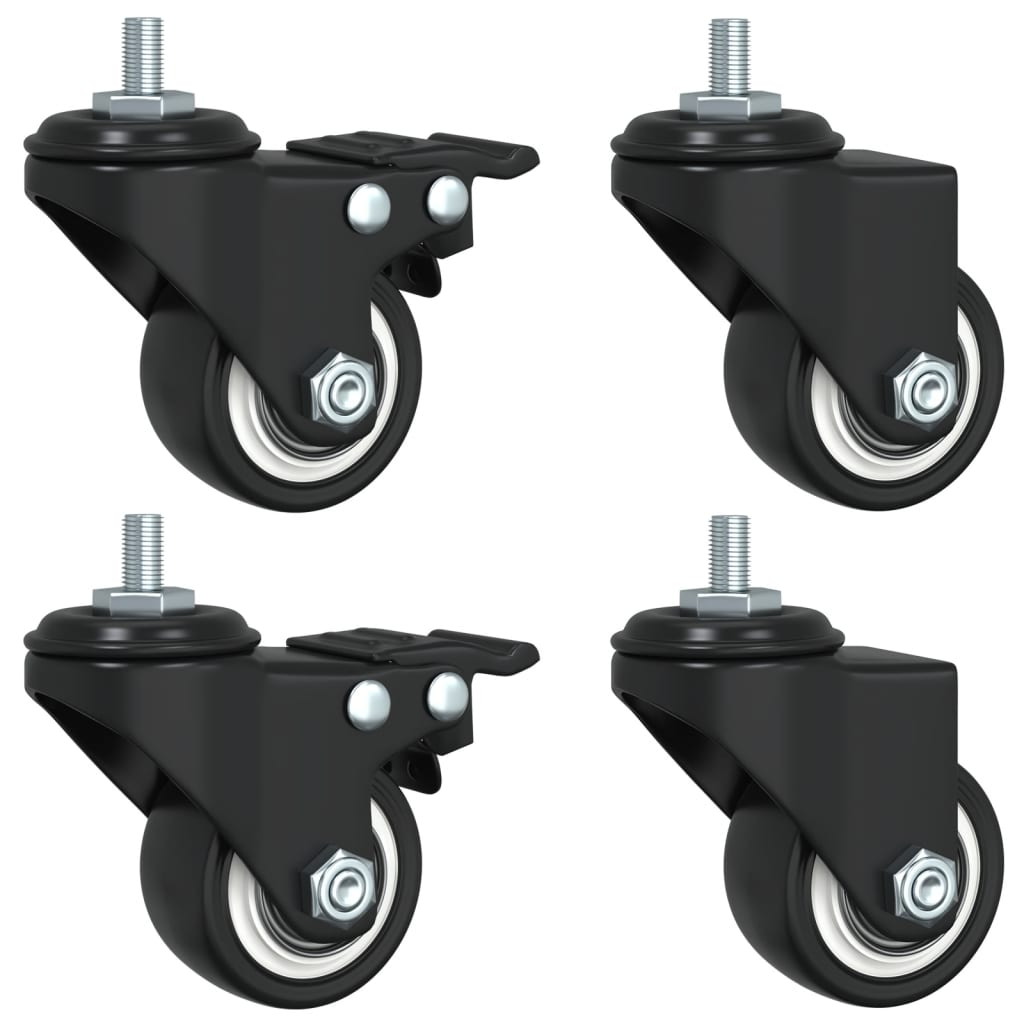Ruedas giratorias de hierro negras 4 unidades 35 mm