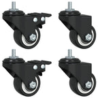 Ruedas giratorias de hierro negras 4 unidades 35 mm